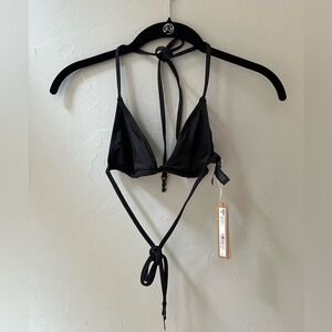 SKIMS SWIM TRIANGLE BIKINI TOP ONYX S